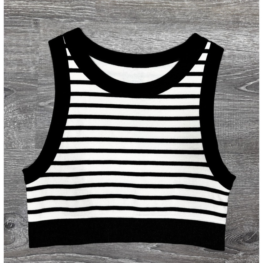 Offline by Aerie Black Seamless Ribbed Crop Top Activewear Women's Size‎ Medium